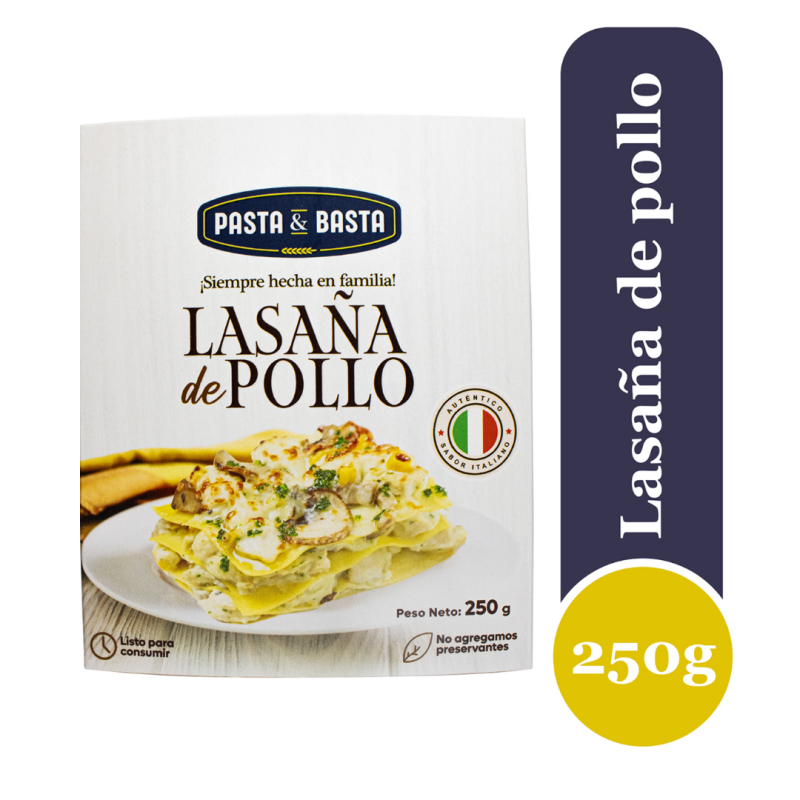 Lasaña con Pollo y Hongos 250 g PYB